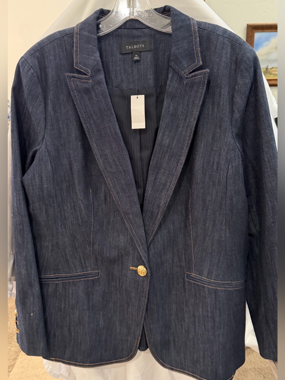 NWT Talbots Dark Blue Denim Blazer Orig. $179